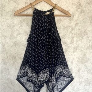 Michael Kors Navy Paisley Women's Halter Top